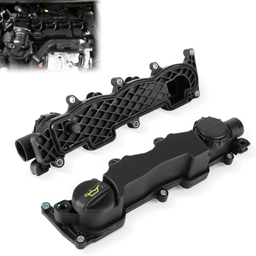OUKENS Piezas de automóvil Tapa de válvula Culata, junta tapa balancines Tapa de balancín & Junta Compatible con 1.6 HDI Berlingo C2 C3 C4 C5 Xsara 0248L1