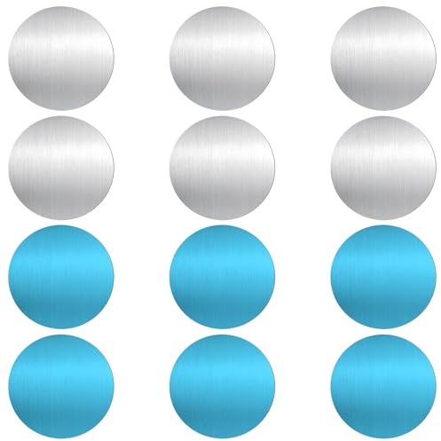 Zelphvt 12 Pcs Under Cabinet Lights Magnetic Sticky, Metal Replacement Magnetic Strips Replacement Magnet Sticky Tape Metal Adhesive Backing Plate Iron Sheet for Cabinets Wall Lighting LED Lights
