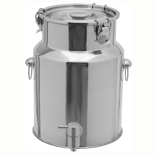 aliooila Pot a Lait Bidon Alimentaire 10l Avec Robinet De Lait Inox De Transport De Lait De Ferme De Baratte,Capacity-5L