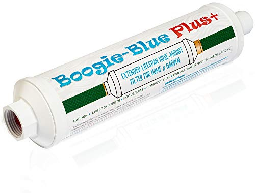 Boogie Blue Plus, filtro dell'acqua per camper e esterni, rimuove cloro, clorammine, COV, pesticidi/erbicidi Boogie Blue Plus Filtro ad alta capacità – La scelta del giardiniere biologico