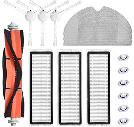 LICHIFIT Haupt-Seitenbürste HEPA-Filterteile Wischtuch Wasserkern Kamm für Mijia 1C Roboter Staubsauger Ersatzzubehör