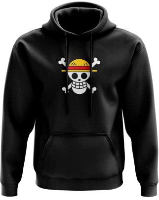 SmartyPants Einteiliger Totenkopf-Kapuzenpullover – Manga, Anime, Japan, Affe Luffy, Gummi-Piraten, Geschenk