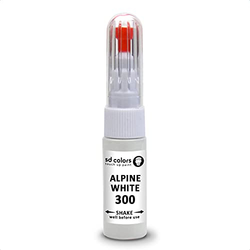 SD COLORS Alpinweiss III 300 Stylo de retouche de peinture compatible avec BMW 20 ML Blanc alpin 20 ML