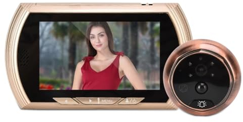 Digitale Türspion-Viewer-Kamera 4 5-Zoll-Video-Türklingelspion-Türklingel-Viewer TFT-LCD-Bildschirm Nachtsicht 170 ° Weitwinkel-PIR-Bewegungserkennung Home Security System(Gold)