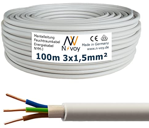 NYM-J 3x1,5 mm² 100m Mantelleitung Installationskabel Stromkabel nach DIN VDE 0250 M09