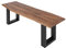 SAM Esszimmerbank 140x42 cm Chicago, Akazienholz nussbaumfarben, Massive Holzbank mit echter Baumkante, Baumkantenbank mit U-Gestell Schwarz, Sitzbank mit 26 mm Platte