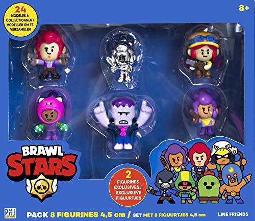 Lansay Brawl Stars – Pack 8 Figuras de 4,5 cm – Brawlers Team C – Personajes de Videojuegos – A Partir de 8 años