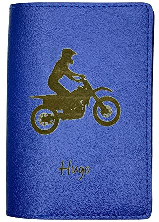 Voopies Pochette Carte Grise Personnalisée Bleu, Etui Made in France. Porte Personnalisable. Housse Range Papier Véhicule Assurance et Permis
