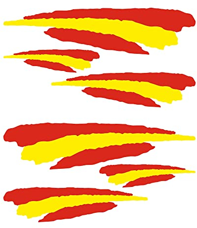 Autodomy Pegatinas Stickers Bandera España | Pack 6 Unidades Pegatina España Coche Moto Scooter Quad ATV Biclicleta Cascos | Adhesivos Resistentes a la Luvia y al Sol