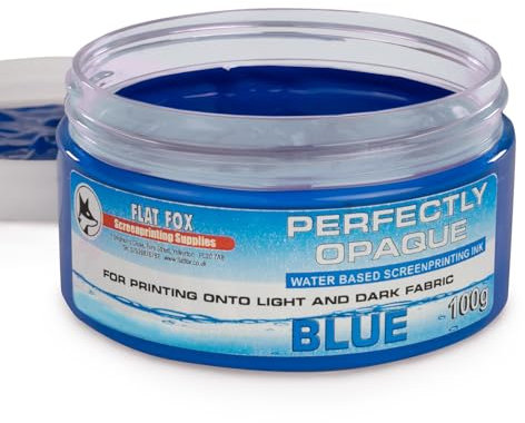 Flat Fox Siebdruck-Tinte auf Wasserbasis, blickdicht, 100 g (blau)