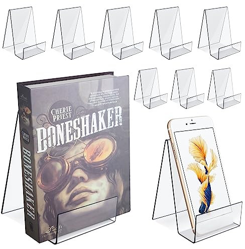 Espositore per libri in acrilico trasparente, 10 confezioni di leggi, espositore per presentazione, libreria in acrilico per la presentazione di album, libri, spartiti, quaderni e opere d'arte
