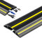 SDLDEER Kabelkanal Boden Flach - 4m PVC Kabelbrücke Boden, 3 Bodenkanal Für Kabel, Bodenkabelschutz Zuschneidbar Boden Drahtabdeckungen für Haus, Büro, Werkstatt, Lager (Schwarz)