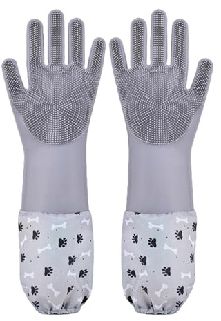 ETUCYNG Guanti per la cura del pelo per cani, guanti per la cura del pelo per gatti, guanti antiscivolo per la cura dei gatti, spazzola per la rimozione dei peli di animali in silicone, guanti da