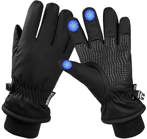 Sukeen Kids Winter Gloves for Boys Girls Windproof Ski Gloves Anti-Slip Cold Weather Glove with Thick Plush for Outdoor