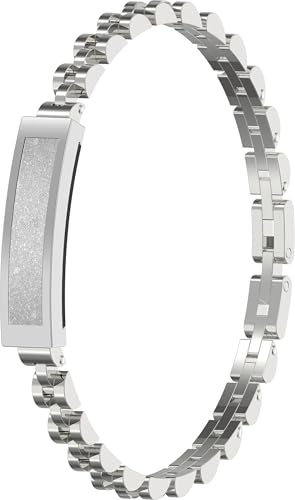 findtime Smart Armband Damen ohne Display Schrittzähler Armband Damen Schmuck Rosegold Silber Schmal Pulsmessser Schlaftracker SpO2 Fitness Armbänder Kalorie Fitness Tracker für iOS Android Edelstahl