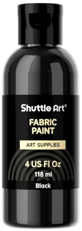 Shuttle Art svart textilfärg kan tvättas i maskin, tvättbara tygfärger (120 ml)