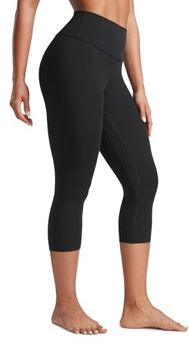 CRZ YOGA Donna Butterlift A Vita Alta Capris Leggings da Allenamento 53 cm- Palestra Atletico Pantaloni da Yoga Nero 44