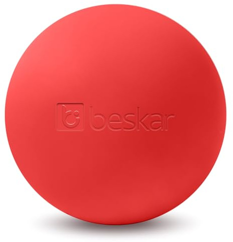 Pelotas de lacrosse de masaje para liberación miofascial, terapia de puntos gatillo y terapia de yoga, bola de masaje de pies para aliviar la fascitis plantar, color rojo