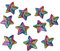 Yalulu 10 Stück Regenbogen Stern Pailletten Patches Aufnäher Aufbügler Applikation Zum aufbügeln Patches Bügelbild Stickerei Aufnäher Aufbügler Patch