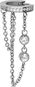 PIERCINGLINE Segment Ohr-Clicker Ketten und Kristallen Chirurgenstahl Piercing Ohr Helix Silberfarben