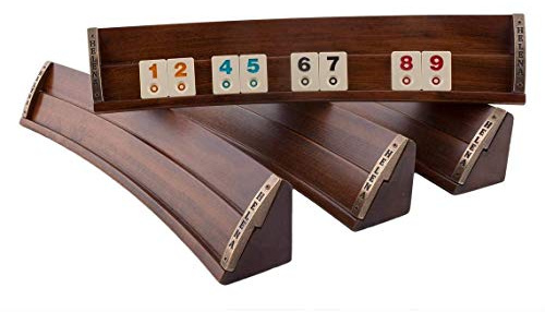 Personalized Wooden Handmade Oval Rummy Cube Game Set - Curved Rummy Board Game Set