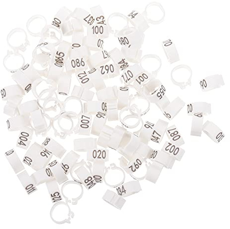iplusmile Bird Leg Bands Foot Ring 100 Pcs Pigeon Ring Numbered Bird Foot Rings Plastic Chicken Leg Rings Bird Rings Pet