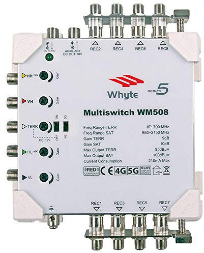 WM508 Series 5 Wire 8 Way MULTISWITCH | Aerial/Satellite AMPLIFIERS/Distribution Aerial Satellite Equipment, 1 X Qty - 10001
