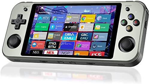 Airuidas Consola de juegos portátil RG522 Soporte Android7.1 Sistema de código abierto RK3399 Chip 64G TF Tarjeta 2500 Juegos clásicos Pantalla IPS de 5.36 pulgadas 2PCS 3200mAh Batería (Gery)