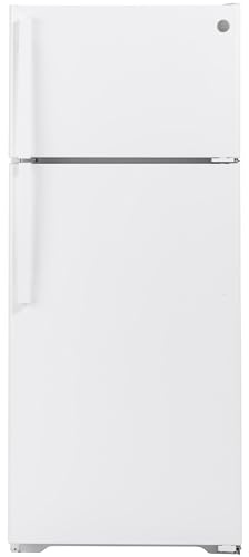 GE GTS18HGNRWW 28 Inch Top Freezer Refrigerator with 17.5 Cu. Ft. Capacity, Reversible Hinges, Gallon Door Shelves, Adjustable Glass Shelves, Frost Free