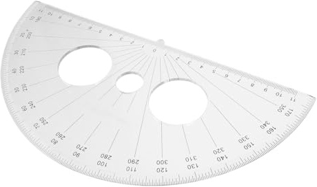 KALLORY Half Circle Protractor Multi Function Plastic Protractor for Geometry Measurement Angle Ruler for Students Teachers Architects and Engineers