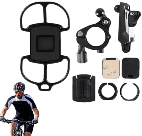 Supporto per smartphone da bicicletta, girevole a 360 gradi, universale, antiurto, per scooter, per viaggi, navigazione, display GPS, registrazione video, streaming live e