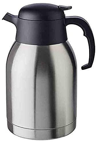 Jarra de vacío APS Classic, jarra de café con tapa de rosca, Ø 14 cm, H: 19 cm, acero inoxidable de doble pared, para bebidas calientes y frías, no apta para lavavajillas, 16 tazas/2,0 litros
