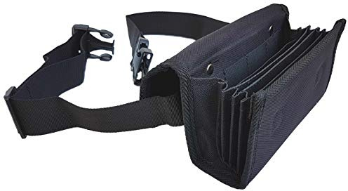 CLAIRE-FONCET Riñonera de camarerode Lona Negra – se Vende sin dispensador de Monedas– Cartera Billetero para Billetes y Monedas – Cierre magnético – Fabricación Europea