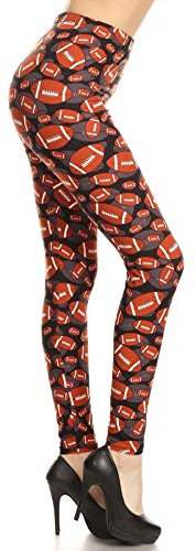 Leggings Depot Dam Ultra Soft Tryckt Mode Biker Shorts BAT4, Amerikansk fotboll, S