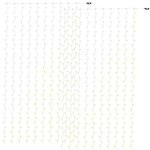 Luminea Home Control Lichtervorhang innen: 2er WLAN-LED-Lichtervorhang, 300 CCT-LEDs, dimmbar, App, IP44, 3x3 m (kaltweiß, innen & außen, Stimmungslicht)