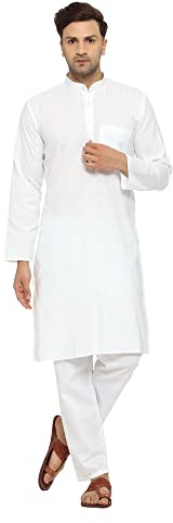 ITOS365 Men Cotton Blend Kurta Pyjama Set Party Fashion Regular Ethinic Wear Indian Dress Gift for Men
