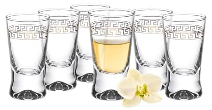 Glasmark KROSNO, 25 ml, uppsättning med 6, snapsglas, vodkaglas, shotglas set glas, stämpel för alkohol, diskmaskinssäkert, högkvalitativt glas, okrossbart