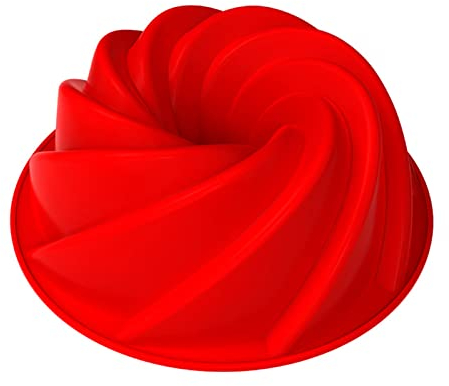 Goldyida Backform für Gugelhupf aus Silikon Kuchenform Backform für Gugelhupf Silikon Gugelhupfform Spirale Form Kuchenbackform Silikonbackform Tortenformen BPA-frei Silikon Backform Ø 24 cm (A)