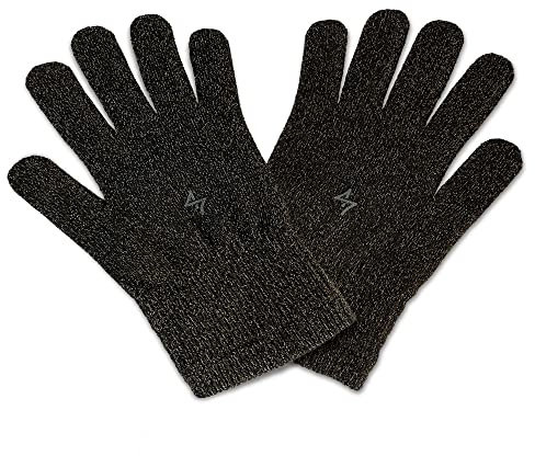 TRU47 Black Silver Yarn Temperature Regulating Reusable Gloves (Large)