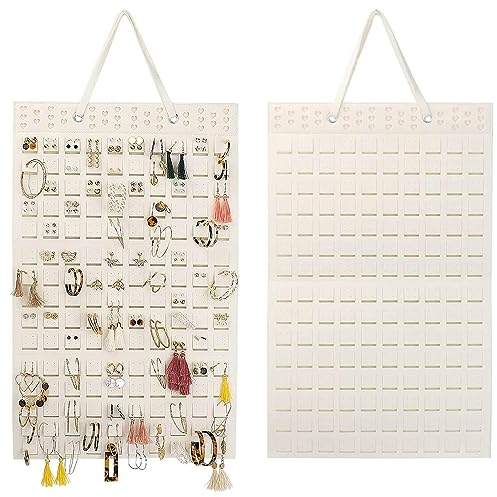 Ritte - Porte-boucles et porte-colliers - Présentoir à bijoux pour filles - Peut accueillir jusqu'à 300 paires (blanc)