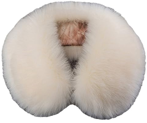 Jegsnoe Bufanda De Piel Sintética para Invierno, Chaqueta, Abrigo, Sombrero, Decoración, Chal, Capucha Suave, Cuellos De Piel, Bufandas con Cuello De Piel para Mujer
