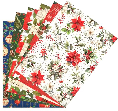ARKRAFT Papier d'emballage cadeau de Noël 6 feuilles format 90 x 65 cm Papier FSC emballage sans plastique (NAT16)