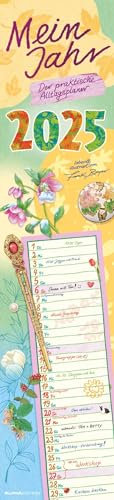 Alpha Edition - Mein Jahr - Der praktische Alltagsplaner 2025, 11,3x49,5cm, Familienkalender mit einer Spalte für Termine, nützliche Tipps auf jedem Blatt, Ferientermine DE/AT/CH, Kalendarium DE