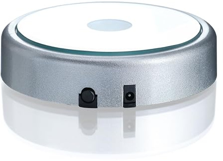 ZEERSHEE Multicolor LED Light Base for 3D Crystal Glass Art Lighted Up LED Round Display Pedestal (Mirrored Flat)