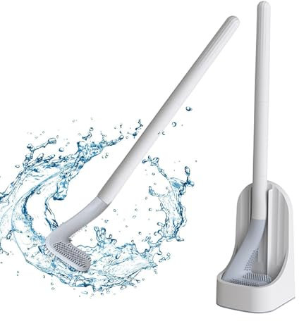 Escobilla Baño Silicona, Escobillas de Inodoro Escobilla de Baño, Escobillas WC con Soporte, Escobilla WC Silicona con Secado Rápido, Escobillas y Portaescobillas de Inodoro de Montaje