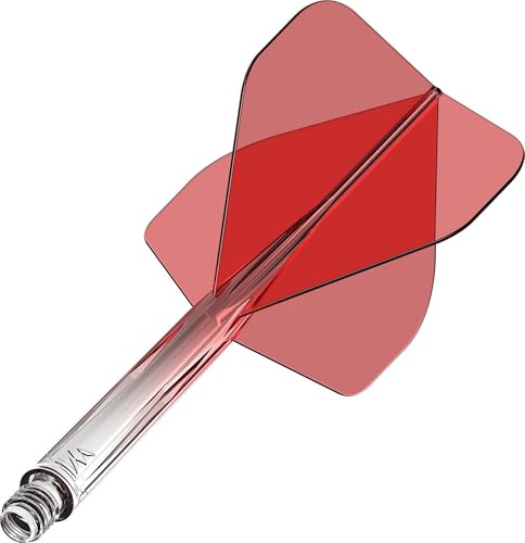 Mission Darts Force 90 | Integrated Precision Moulded Dart Flight and Shaft System, Pack of 3 Professional Highly Durable Combined Dart Flights and Stems | Standard No.2 (Red Gradient, Tweenie).