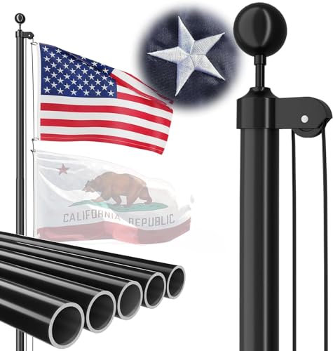 FFILY Heavy Duty 20 FT Flag Pole 100MPH Wind Test for Outside House