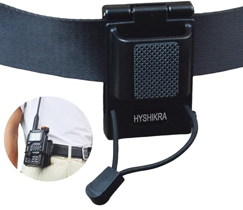 HYSHIKRA Clip da cintura bidirezionale per walkie talkie accessori per cintura, per radio palmare/altoparlante microfono/altoparlante radio mobile, compatibile con Baofeng Motorola Quansheng (nero 01)