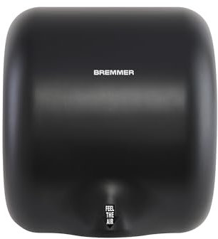 Bremmer Generic Turbo Hand Dryer | High Velocity Low Energy Eco Friendly Electric Dryer | Electric Hand Dryers for Toilets Commercial | Hand Dryer for Toilets (Black)