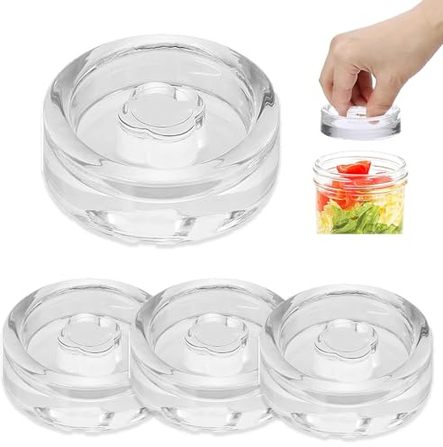 Fermenteringsvikter, 4 stycken fermenteringsvikter, jäsningsvikt av Kimchi-glas, glasvikter för fermentering Ø 7 cm (2,7 tum), glasvikter för jäsning med bred öppning, konserveringsburkar (rundad)